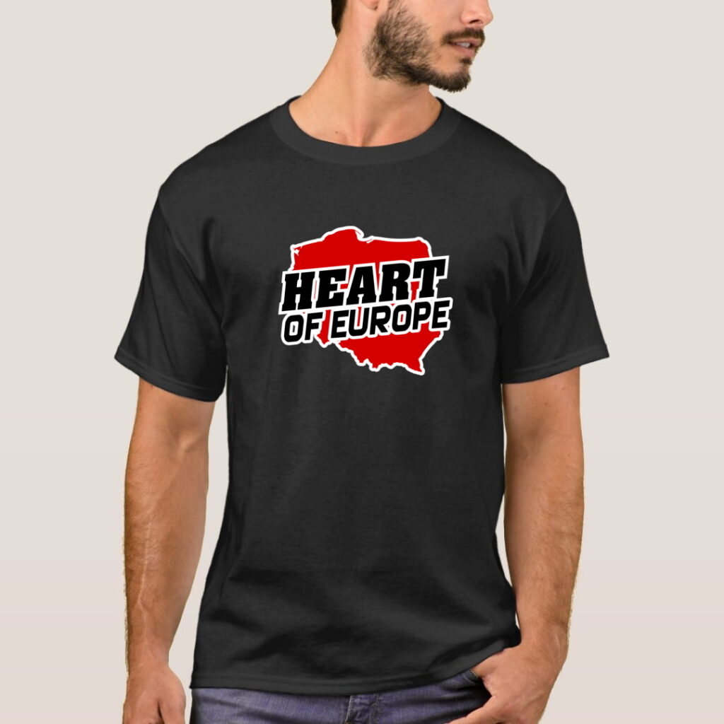 POLAND - Heart of Europe - koszulka / t-shirt z nadrukiem
