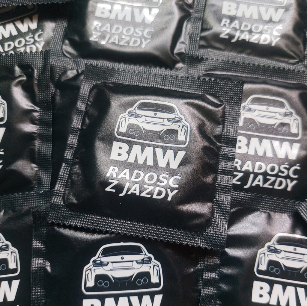 PREZERWATYWY BMW - Radość z jazdy - unikatowe kondomy z nadrukiem na prezent