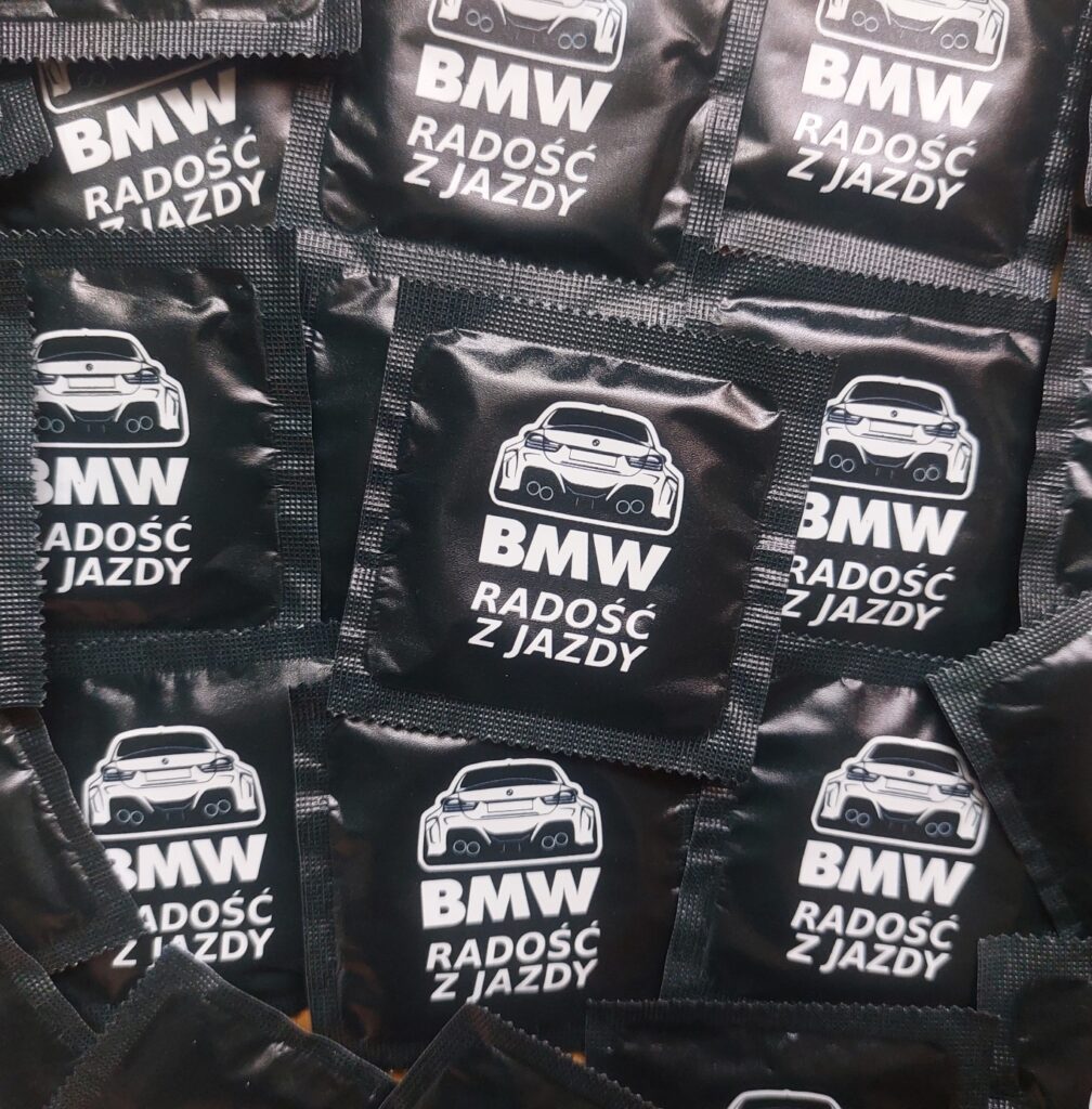 PREZERWATYWY BMW - Radość z jazdy - unikatowe kondomy z nadrukiem na prezent